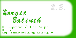 margit balinth business card